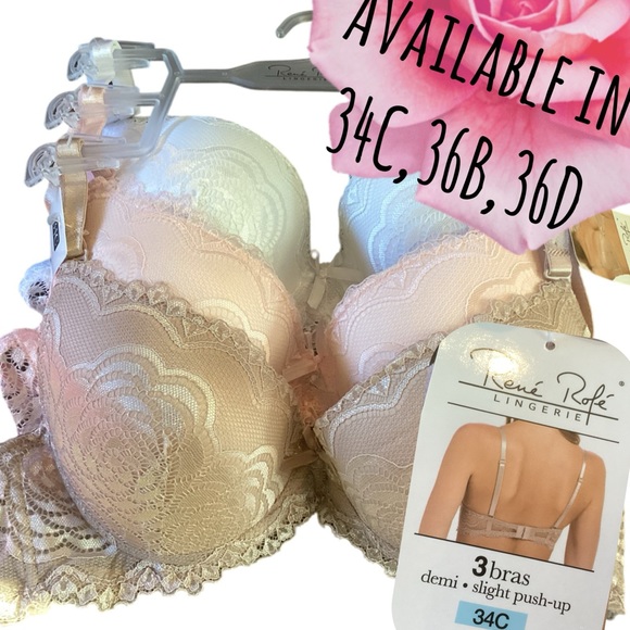 🌸3 Pack Lace Bra Demi Slight Push - Picture 1 of 7